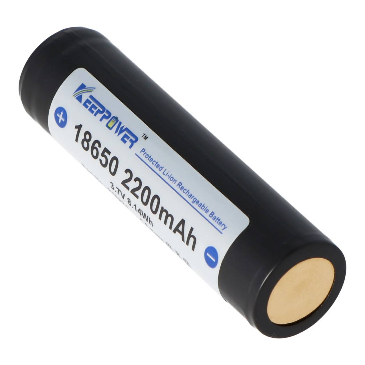 Keeppower 18650 - 2200mAh, 3,7V Li-Ion-Akku geschützt 68,9x18,5mm-4