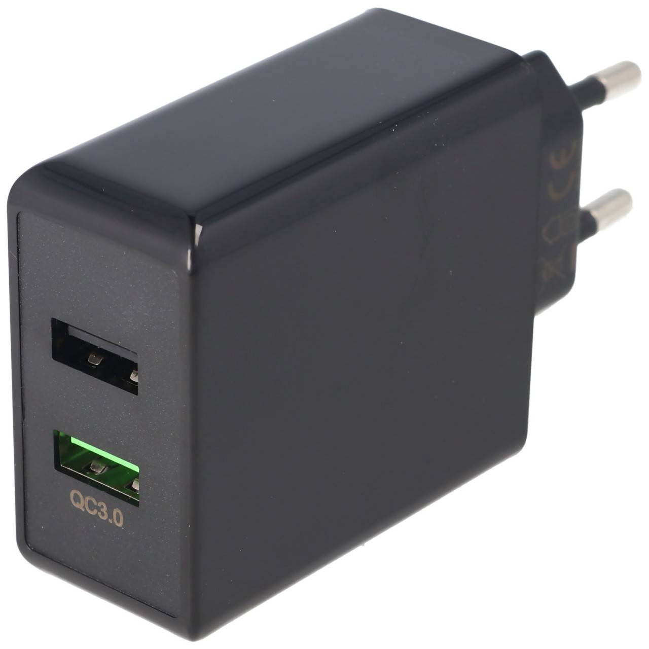 Dual-USB Schnellladegerät USB QC3.0 28W schwarz, lädt bis zu 4x schneller als Standardladegeräte-0