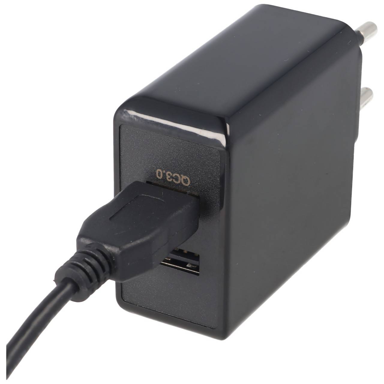 Dual-USB Schnellladegerät USB QC3.0 28W schwarz, lädt bis zu 4x schneller als Standardladegeräte-1