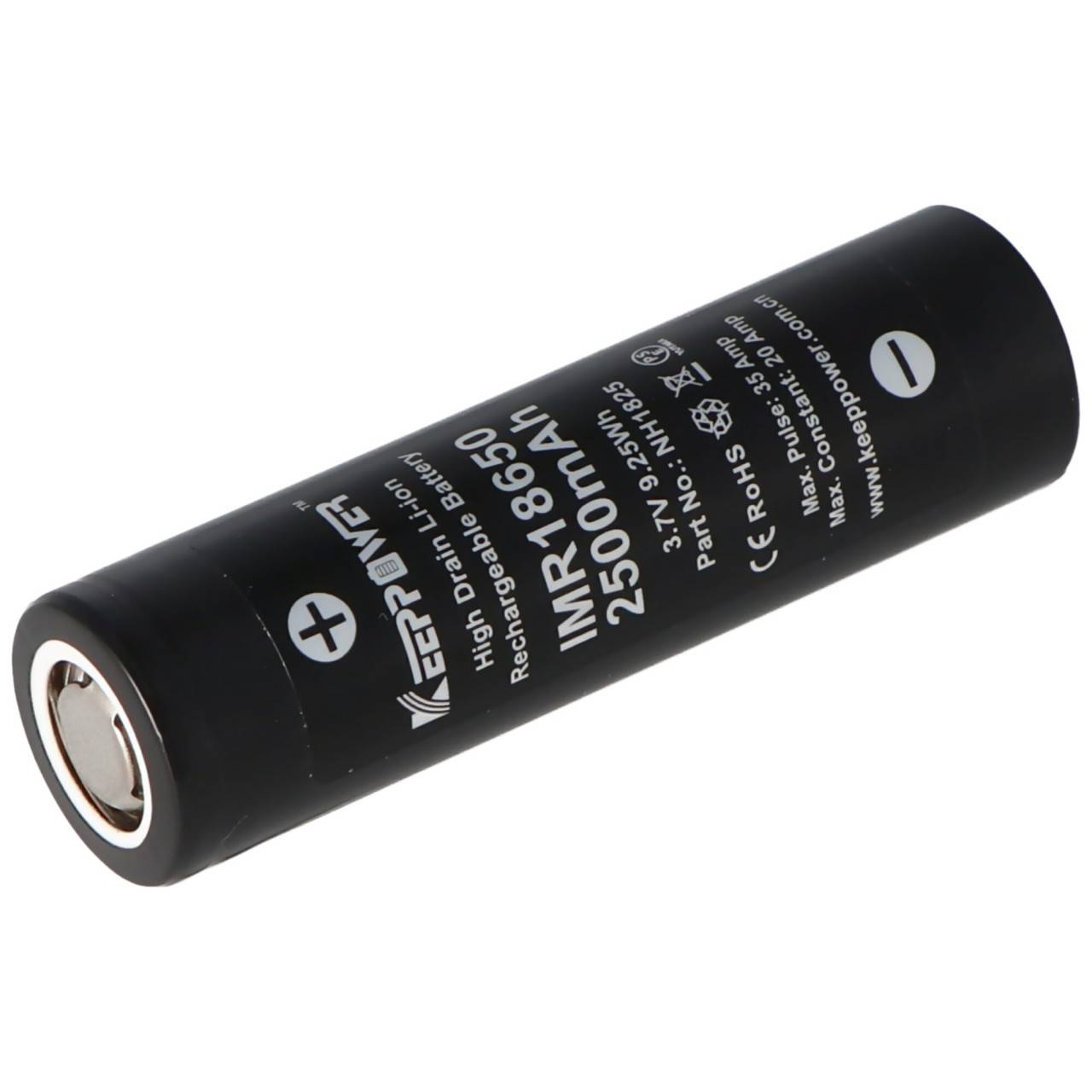 KeepPower IMR18650 - 2500mAh 3,6V - 3,7V Hochstromzelle Li-Ion-Akku-3