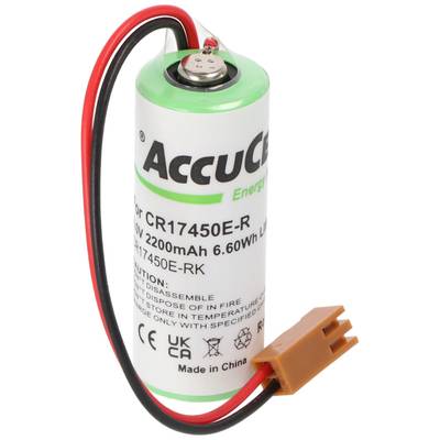 Lithium Batterie CR17450E-R Size A, LX98L-0031-0012, mit Kabel und Stecker, Fanuc A98L-0031-0012 Batterie, Stecker...