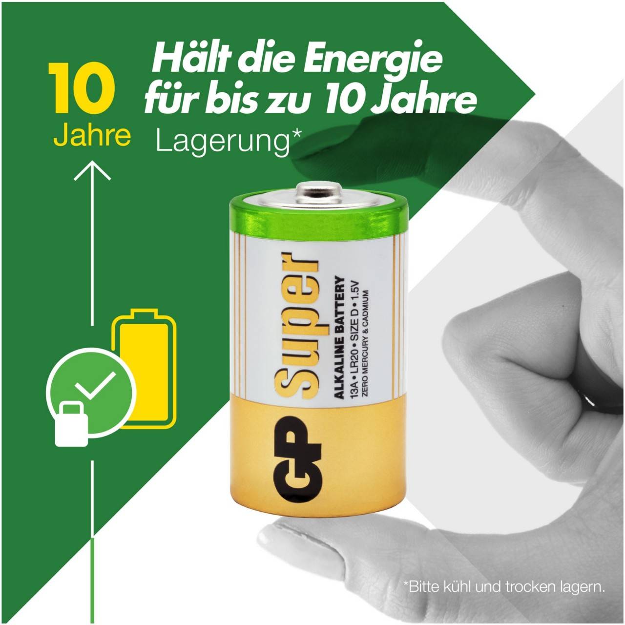 D Mono Batterie GP Alkaline Super 1,5V 4 Stück-1