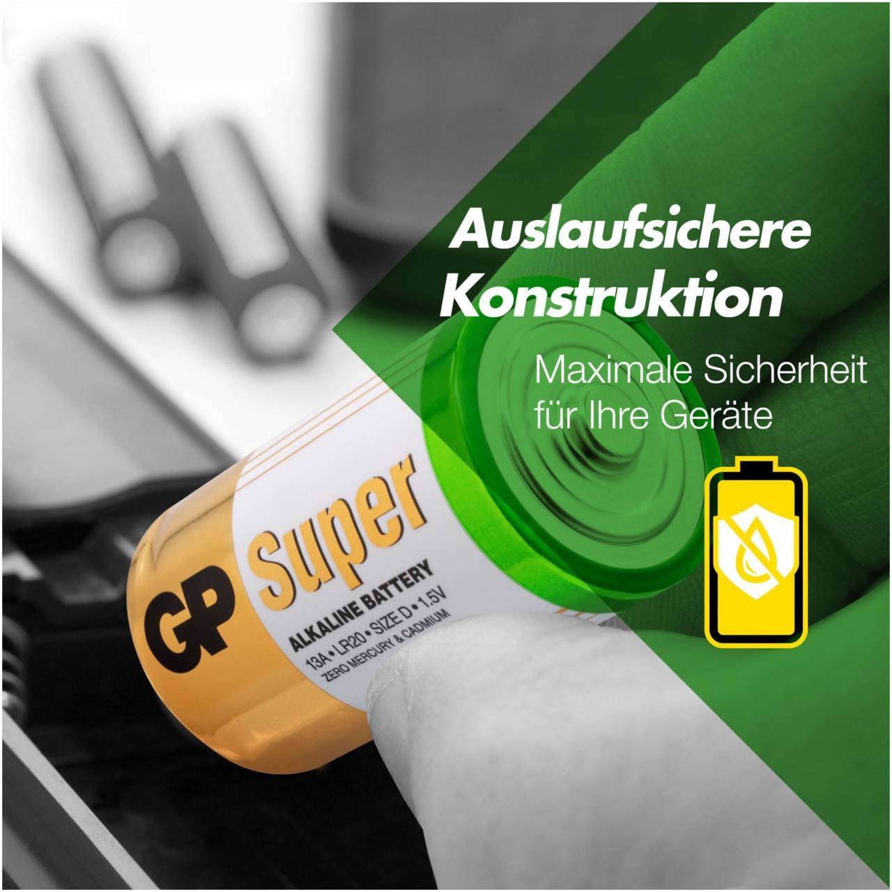 D Mono Batterie GP Alkaline Super 1,5V 4 Stück-3