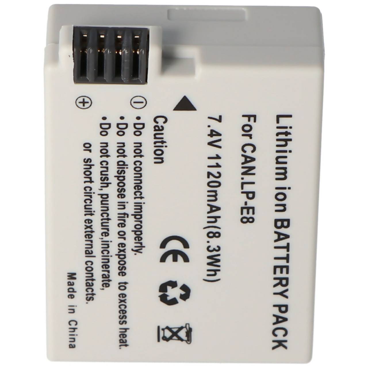 AccuCell Akku passend für Canon LP-E8, EOS 550D, EOS 600D, Rebel T2i-0