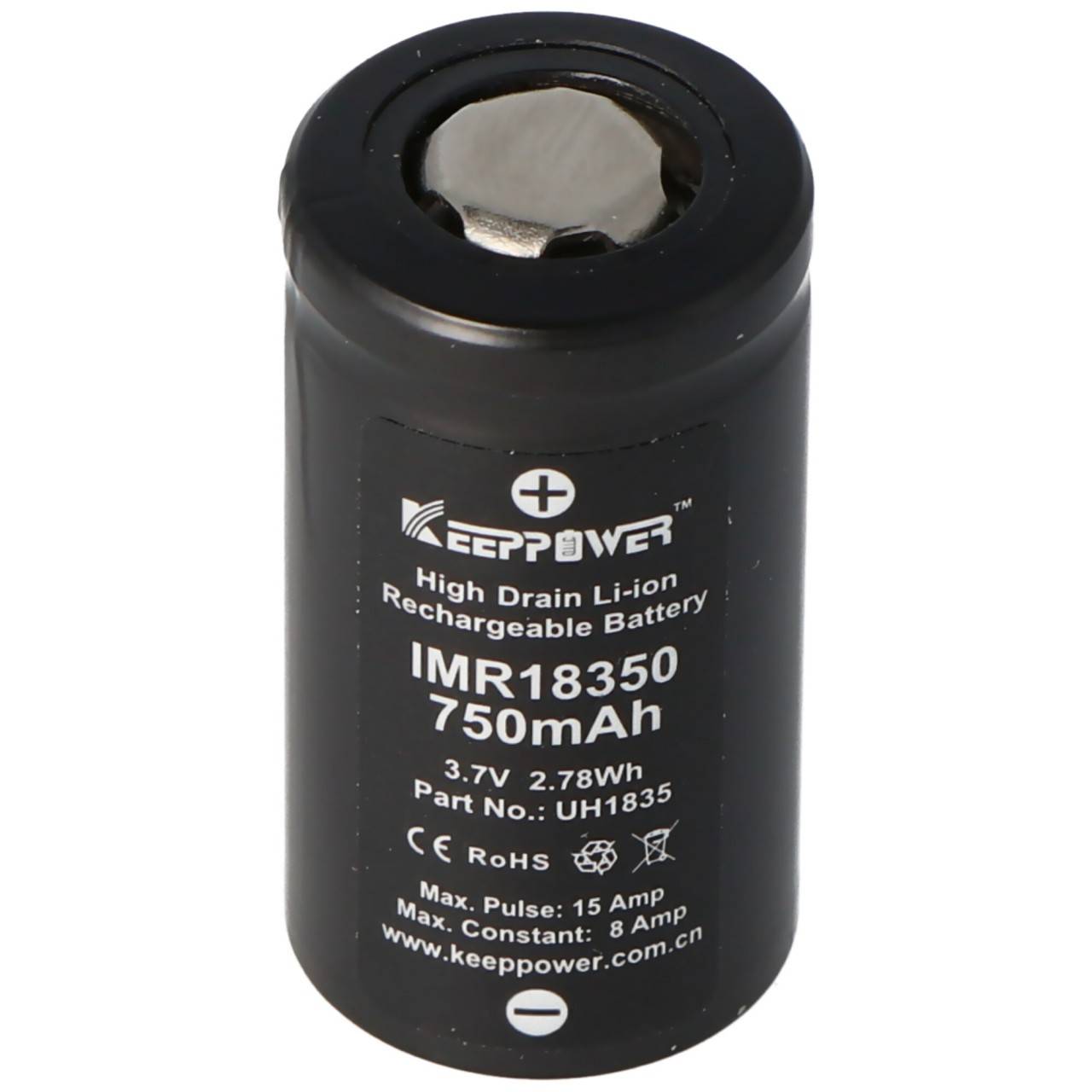 Keeppower IMR18350 - 750mAh, 3,7V (8A) Li-Ion-Akku-0