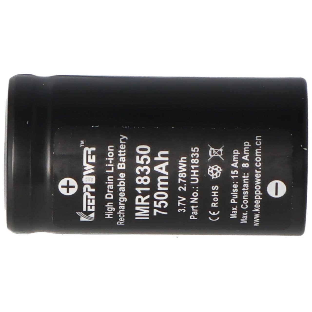 Keeppower IMR18350 - 750mAh, 3,7V (8A) Li-Ion-Akku-4
