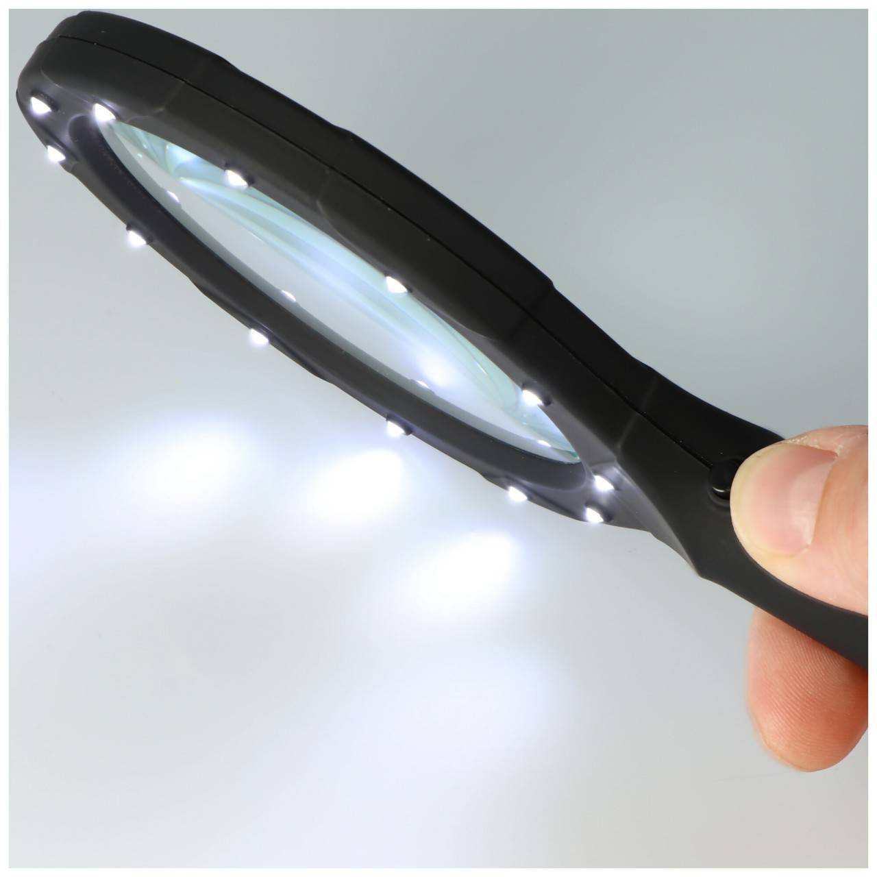 Lupe mit LED-Beleuchtung und 3fach Vergrößerung mit 12 LEDs, IN287, ideal geeignet zum Lesen von Zeitungen,...-4
