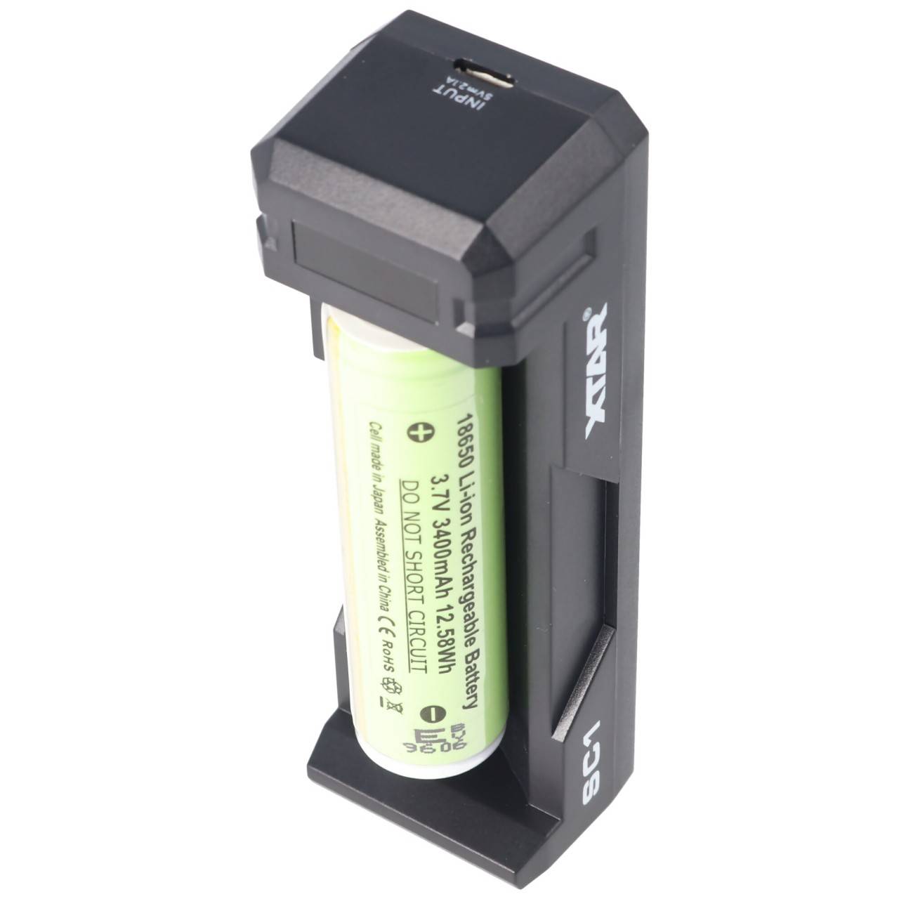 Schnell-Ladegerät für Li-ion Akku 3,6 - 3,7 Volt, lädt auch geschützte 20700, 21700 mit Überlängen bis 75mm-4