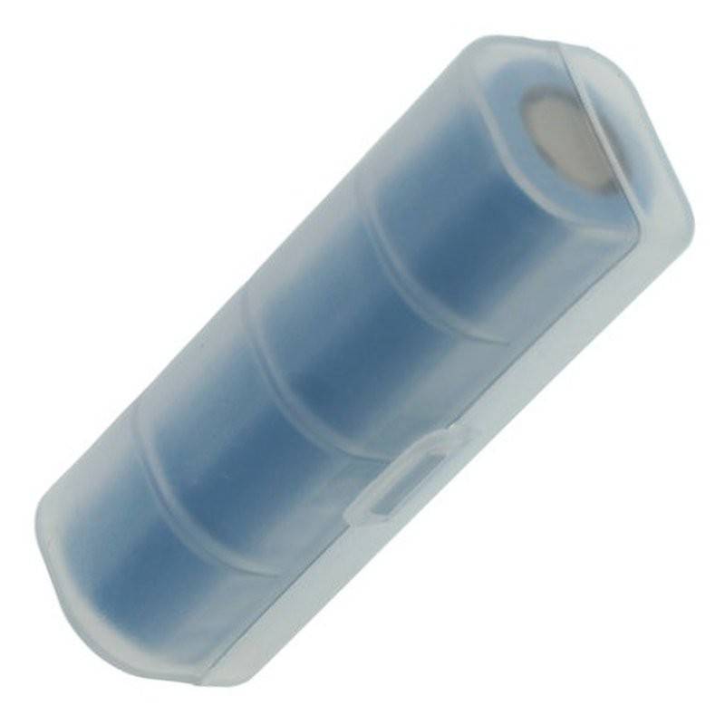 Universal AccuSafe Aufbewahrungsbox für 1 Stück 18650, 16650 Li-ion Akku, Farbe transparent, Innenmaße max. 64x18x18mm-4