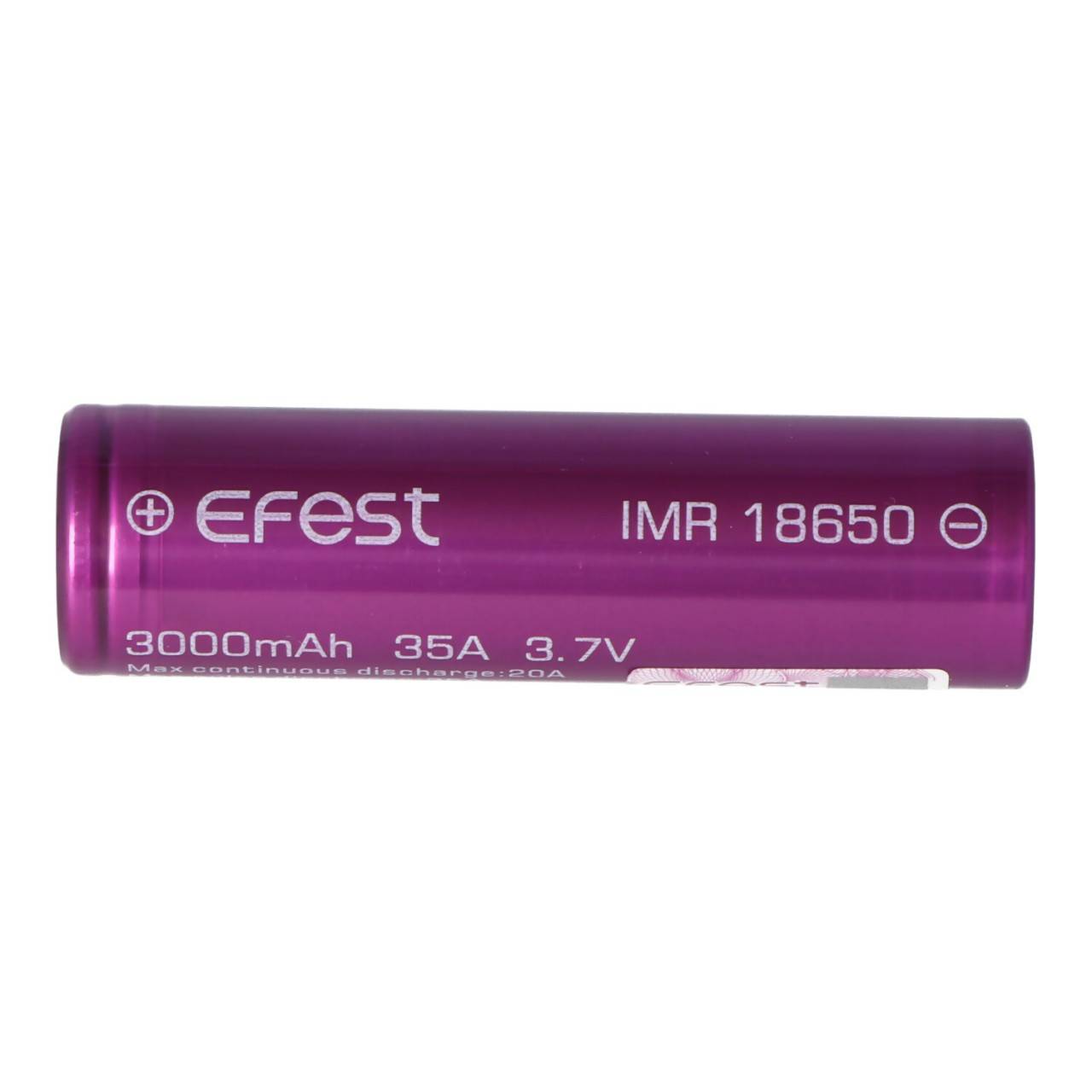 Efest Purple IMR 18650 3000mAh 3,6V - 3,7V min. 2900mAh typ. 3000mAh maximal 35A Stromabgabe (Flat Top)-3