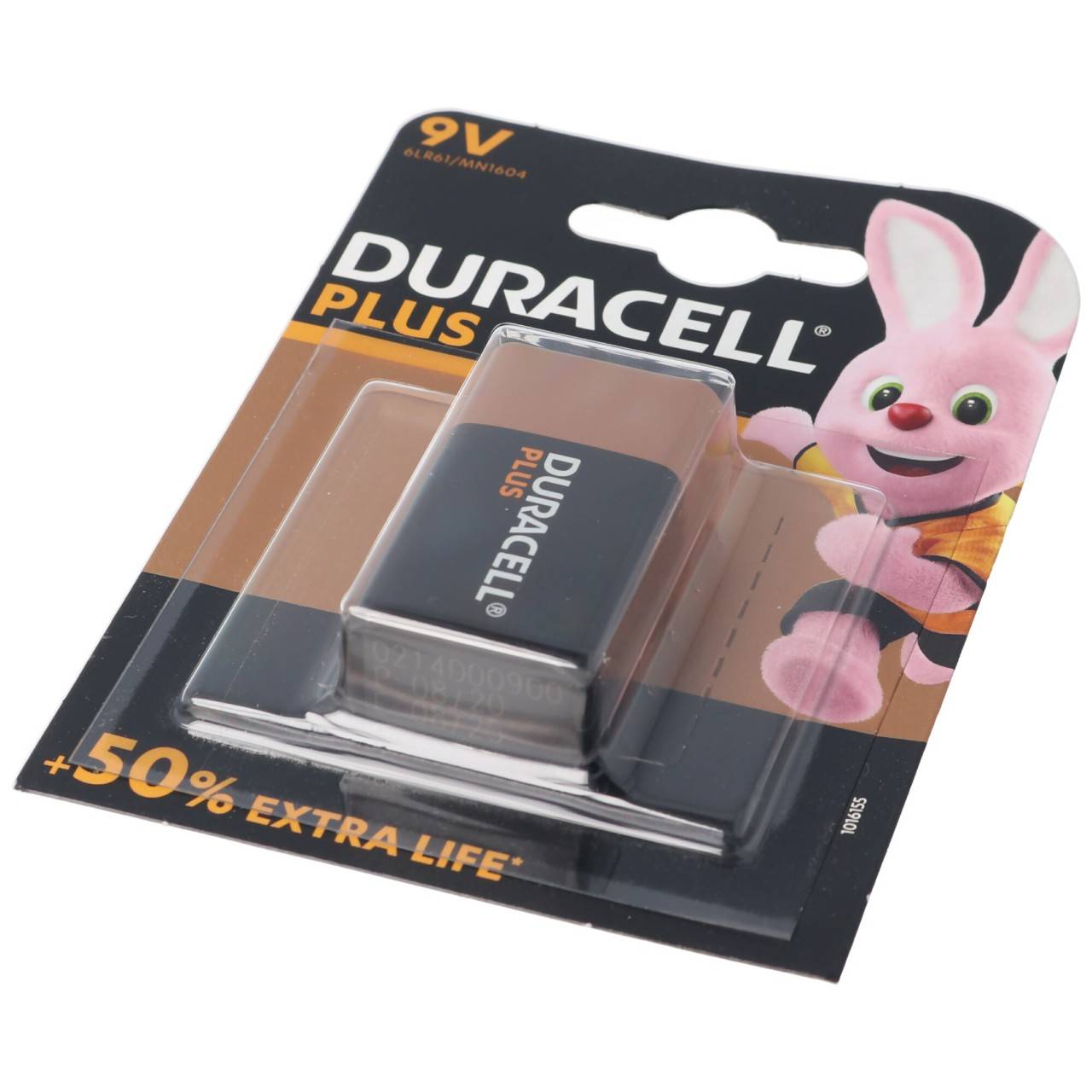 DURACELL Plus 9 Volt/6LR61 1er Pack 9V Alkaline Batterie E-Block-2