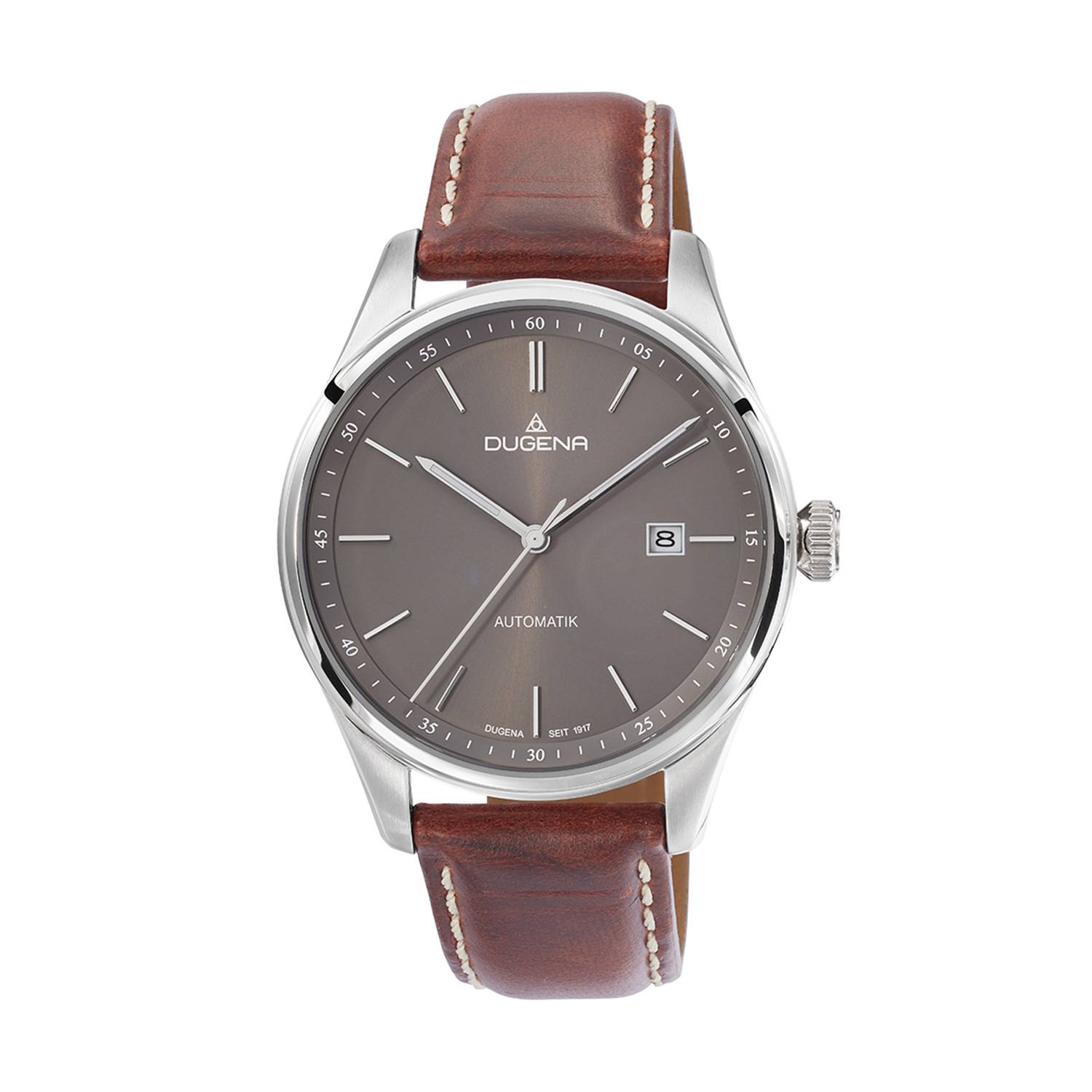 Dugena Herrenuhr 4461012 Milano, Automatik, Edelstahl, Saphirglas, Lederarmband-0