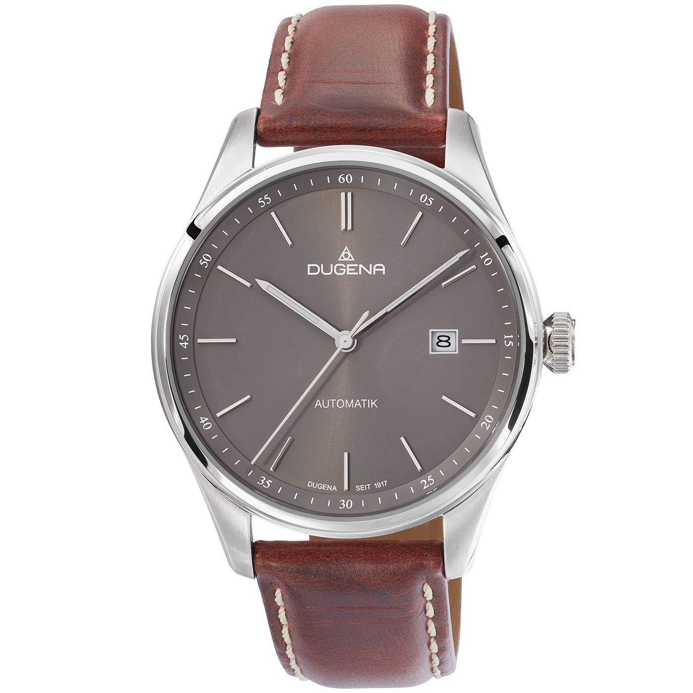 Dugena Herrenuhr 4461012 Milano, Automatik, Edelstahl, Saphirglas, Lederarmband-2
