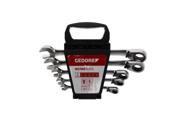 Knarrenringmaulschlüsselsatz abgewinkelt SW8-19 mm 5-teilig Gedore RED R07205005