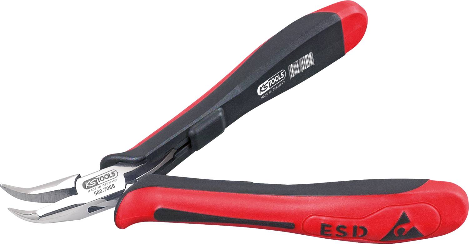 ESD Spitzzange, gebogen, ohne Hieb, 130mm-1