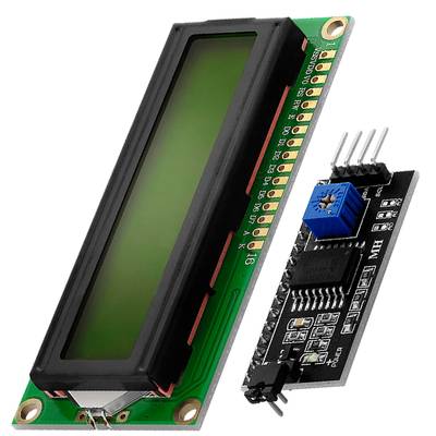 AZ-Delivery HD44780 1602 LCD Modul Display Bundle mit I2C Schnittstelle 2x16 Zeichen (mit grünem Hintergrund)