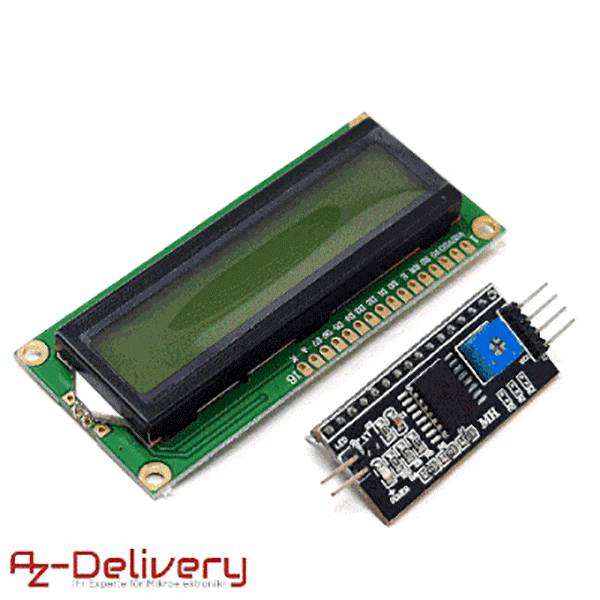 AZ-Delivery HD44780 1602 LCD Modul Display Bundle mit I2C Schnittstelle 2x16 Zeichen (mit grünem Hintergrund)-3