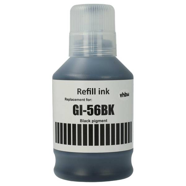 vhbw Nachfülltinte kompatibel mit Canon MAXIFY GX 6050 | GX 7050/X, GX 7055 Drucker - Refilltinte Schwarz, Pigmentiert