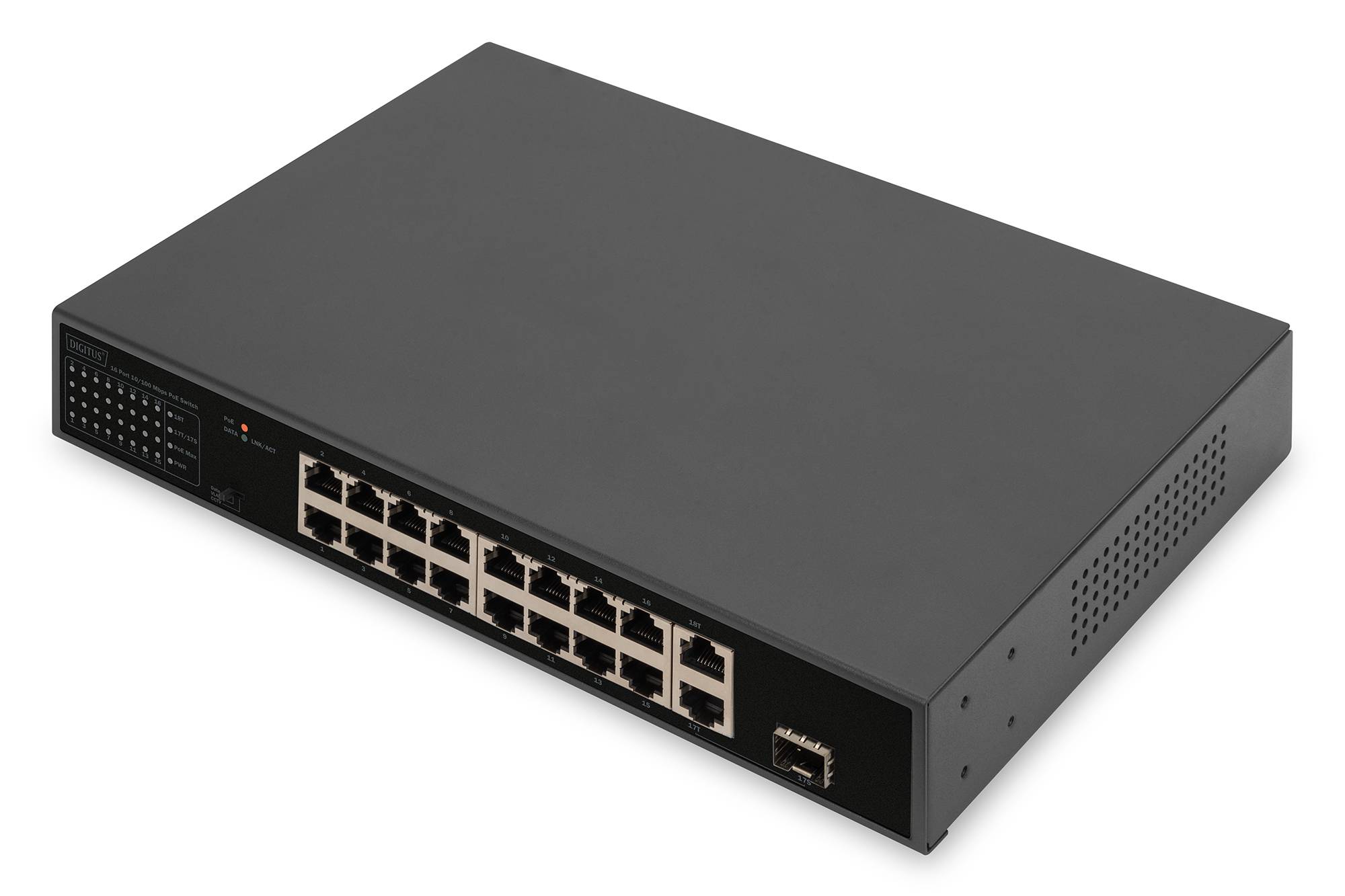 Digitus DN-95355 DN-95355 Netzwerk Switch 16 Port 10 / 100 MBit/s PoE-Funktion-5
