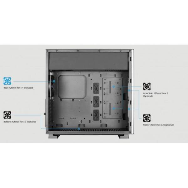 ATX AEROCOOL GLO RGB MID-TOWER CASE WITH GLASS PANEL (BLACK)