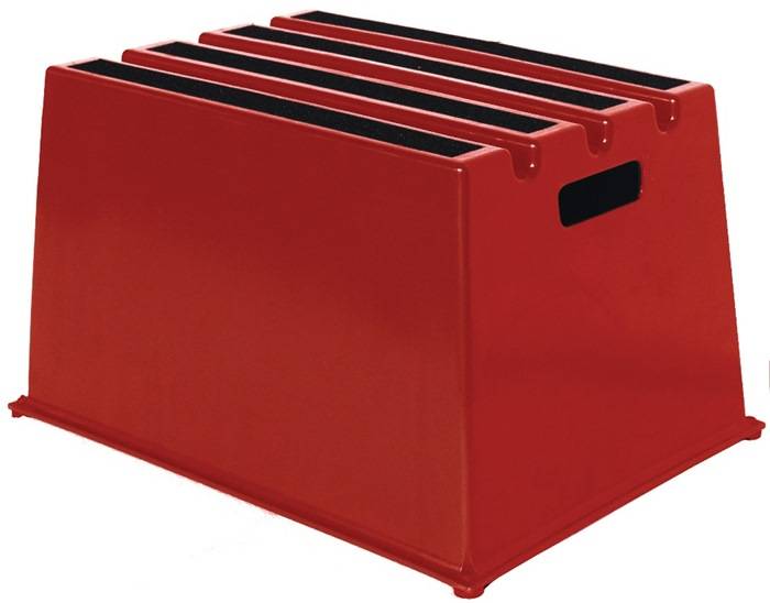 Schwerlasttritt Stufen 1 Plattform-H.307mm Ku.rot-0