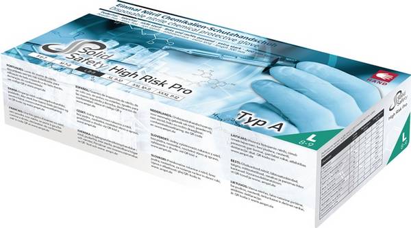 Einw.-Handsch.HighRisk Pro Gr.M blau PSA III Nitril