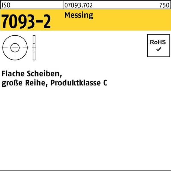 Unterlegscheibe ISO 7093-2 10 Messing 100 Stück