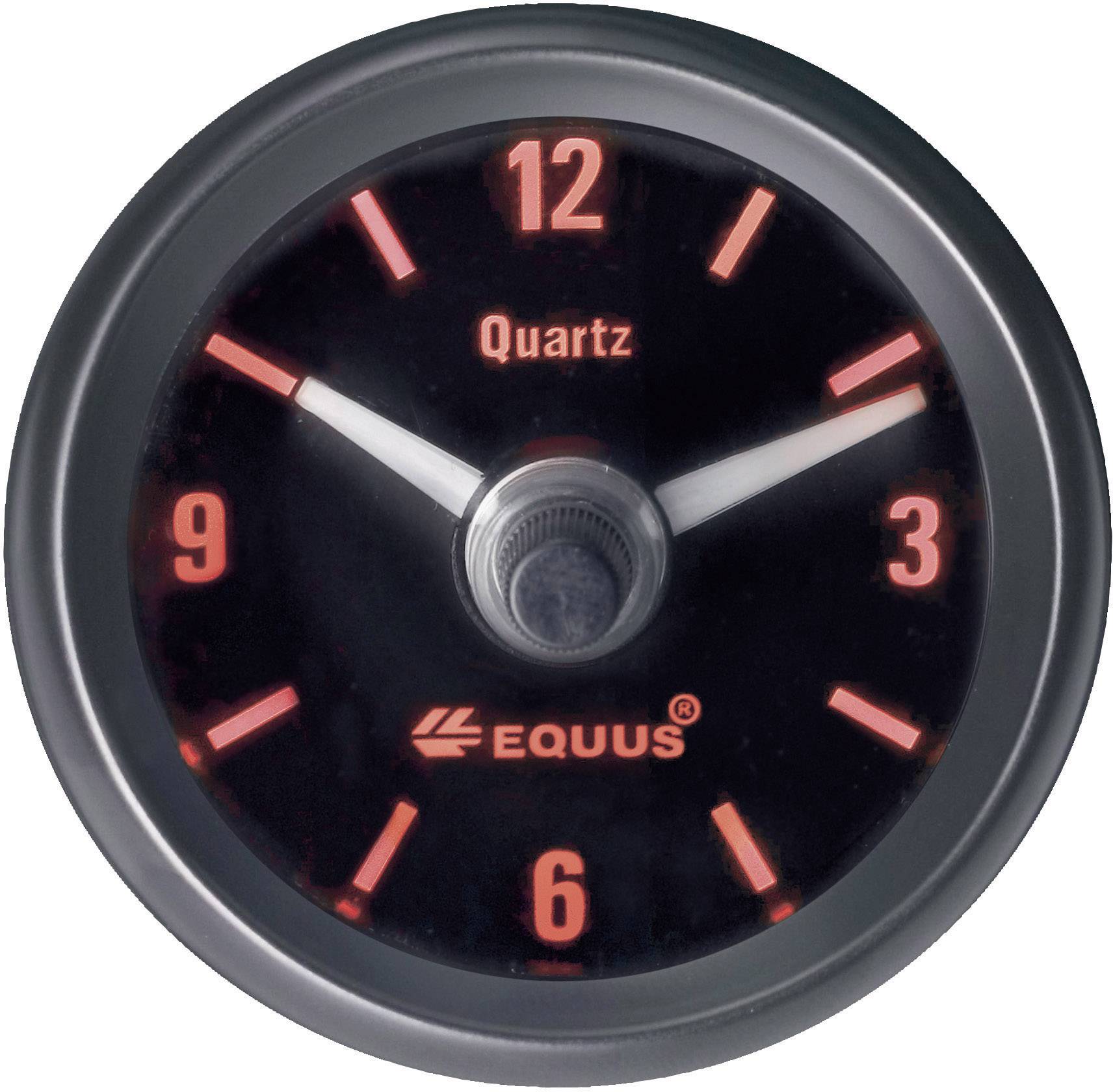 Equus 656789 Kfz Einbauinstrument Quarz-Uhr analog 4 LEDs Blau