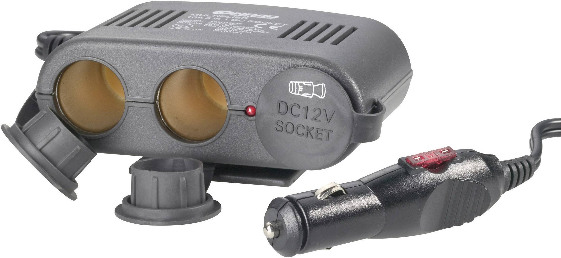 3-fach Verteiler mit USB Zigarettenanzünderstecker-1