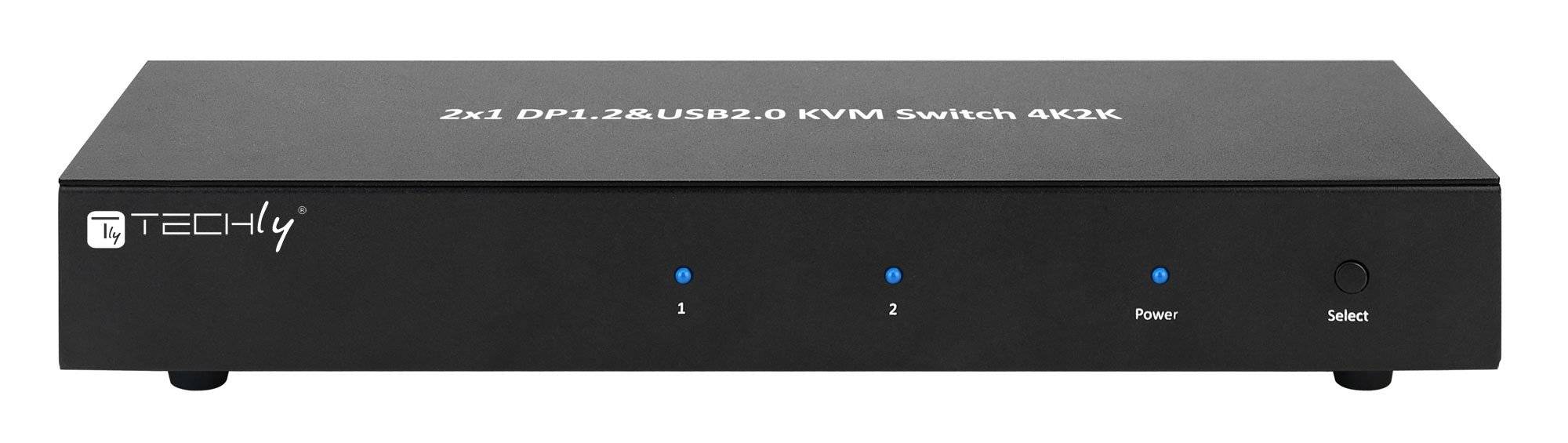 Techly 2-Port DisplayPort1.2 Dual-Monitor KVM Switch - KVM-/Audio-/USB-Switch --4