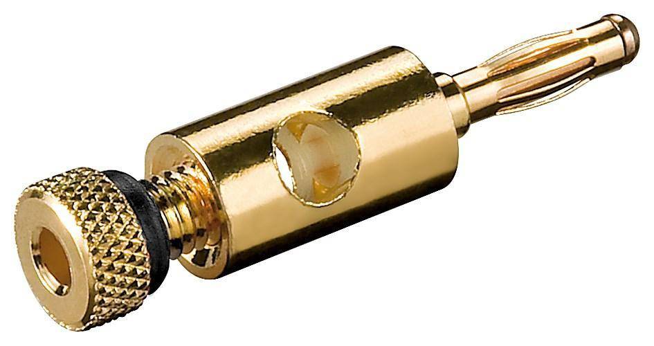Goobay Bananenstecker mit Schraubanschluss vergoldet, 4 mm; Farbring schwarz Schwarz-3