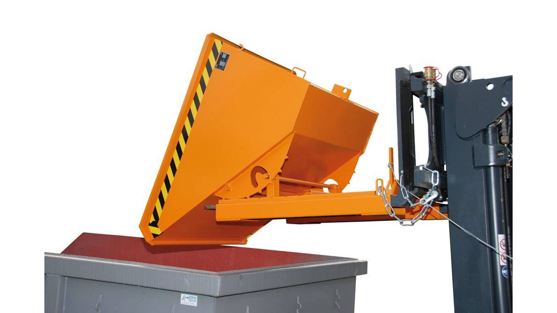 Kippbehälter - Abrollsystem - Volumen 1.200 l - Traglast 1.500 kg - 1.095 x 1.070 x 1.720 mm (HxBxT) - resedagrün (RAL 6-1
