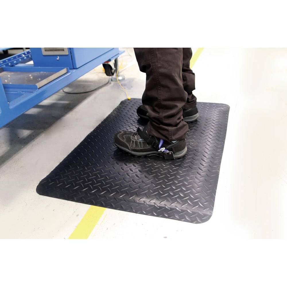 Antistatikmatte, Bodenschutzmatte, Vinyl/PVC, schwarz, BxT 1,5 m x 0,9 m-1
