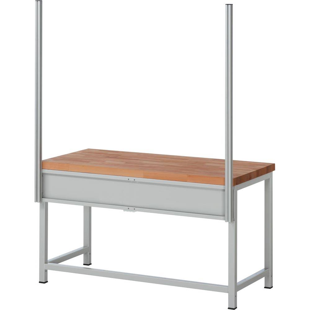 Befestigungssatz mit Stützenpaar zu Werkänke-/tische, für Tischbreite 1500 mm, RAL 7035-0