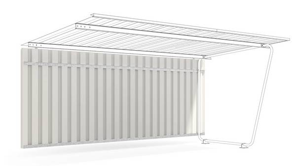 Rückwand für Fahrradunterstand, Überdachung zu Modell Siegen, einseitig, Profilblech RAL 9002