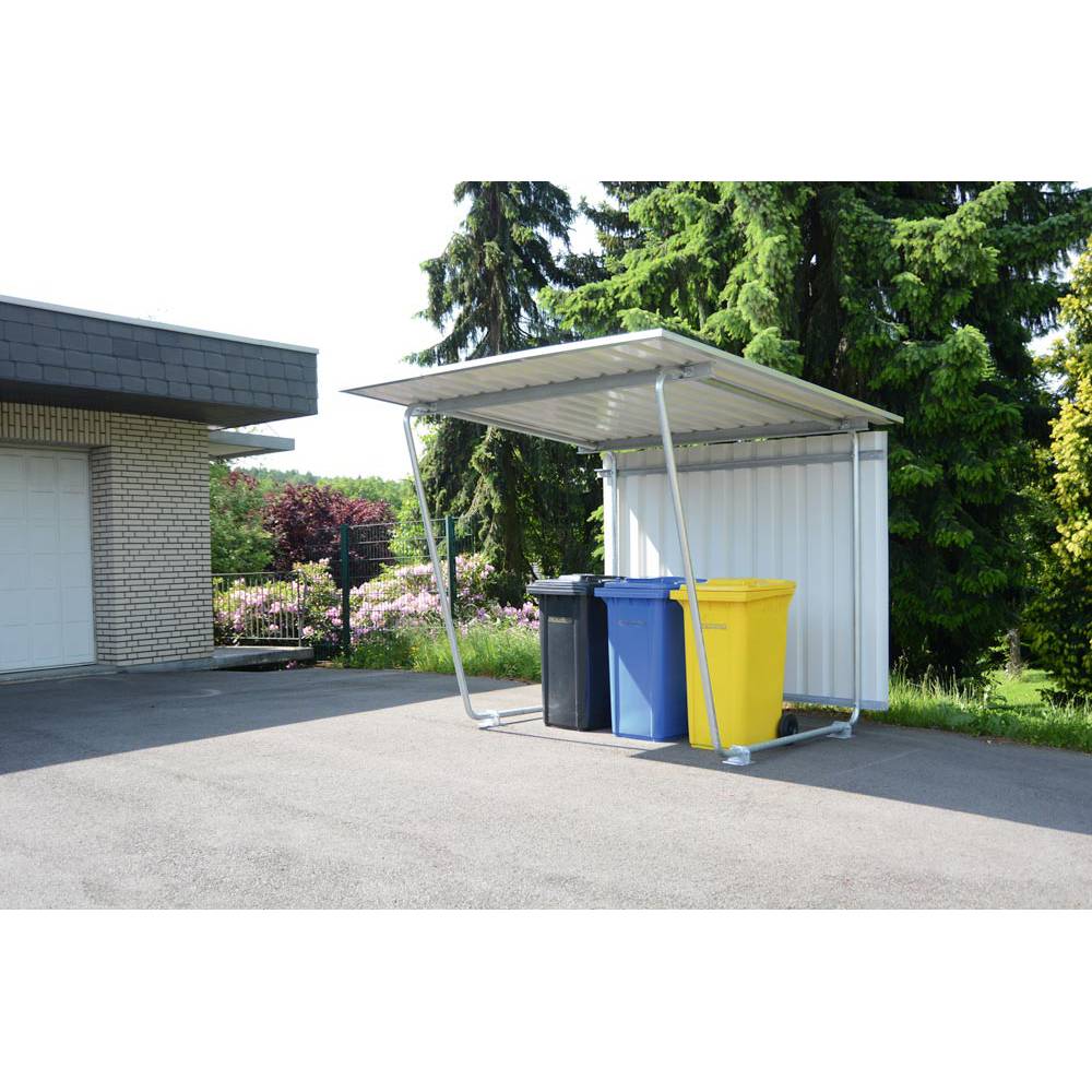 Rückwand für Fahrradunterstand, Überdachung zu Grundeinheit Modell Siegen, einseitig, Profilblech RAL 9002-1