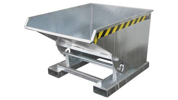 Kippbehälter - Abrollsystem - Volumen 300 l - Traglast 750 kg - 835 x 770 x 1.260 mm (HxBxT) - verzinkt