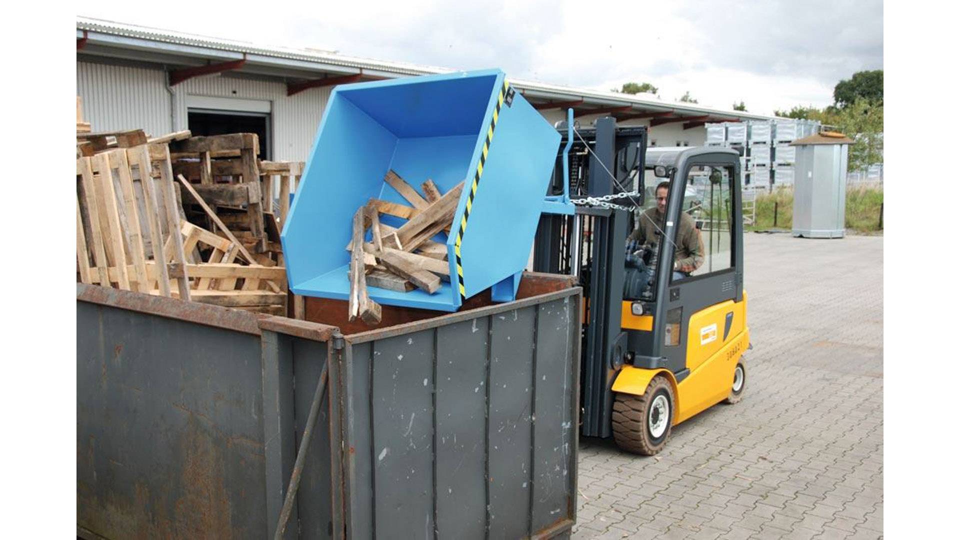 Kippbehälter, Volumen 0,50 cbm,BxTxH 1440x780x680 mm, verzinkt, Gewicht 120 kg-1