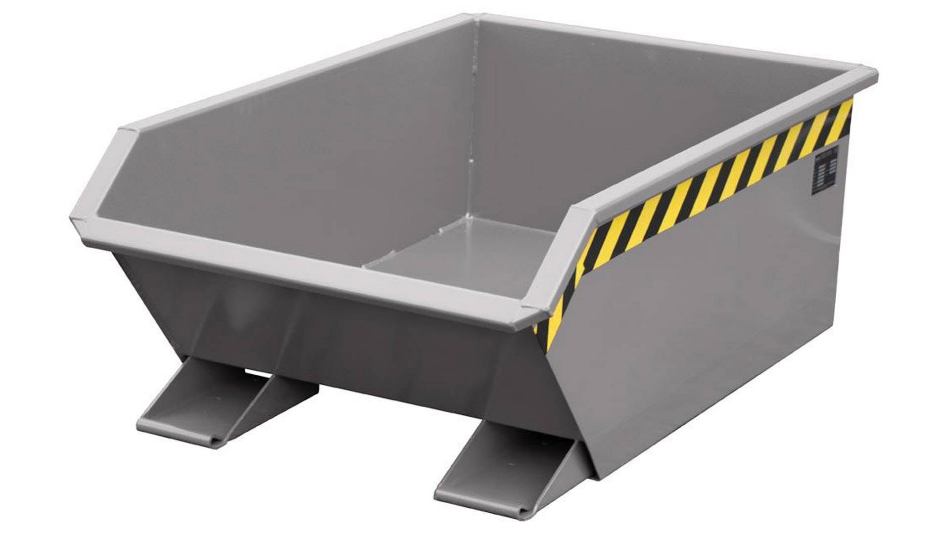 Kippmulde, Kippbehälter - niedrig - Volumen 270 l - Tragkraft 1.000 kg - 450 x 780 x 1.385 mm (HxBxT) - mausgrau-0