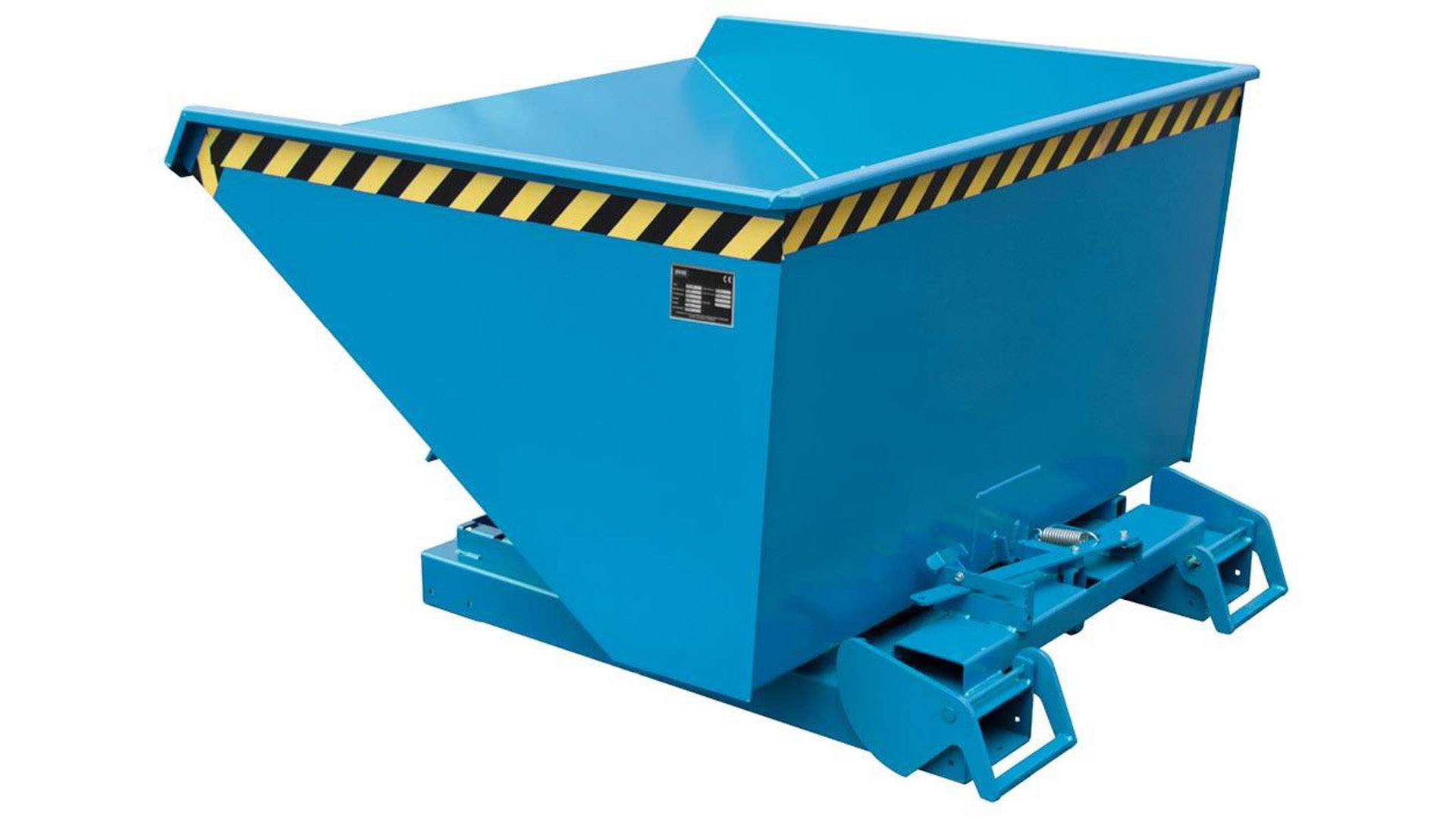 Muldenkippbehälter, automatisch - Volumen 900 l - Tragkraft 1.000 kg - 865 x 1.570 x 1.485 mm (HxBxT) - lichtblau-0