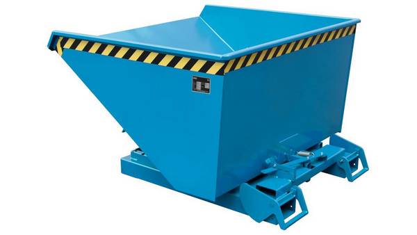 Muldenkippbehälter, automatisch - Volumen 900 l - Tragkraft 1.000 kg - 865 x 1.570 x 1.485 mm (HxBxT) - lichtblau