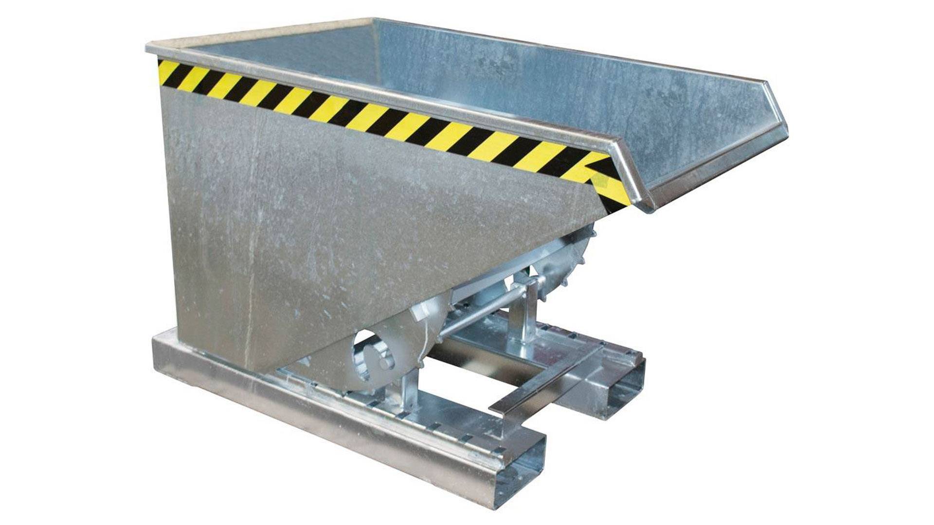 Kippbehälter - Abrollsystem - Volumen 300 l - Traglast 750 kg - 835 x 770 x 1.260 mm (HxBxT) - verzinkt-1