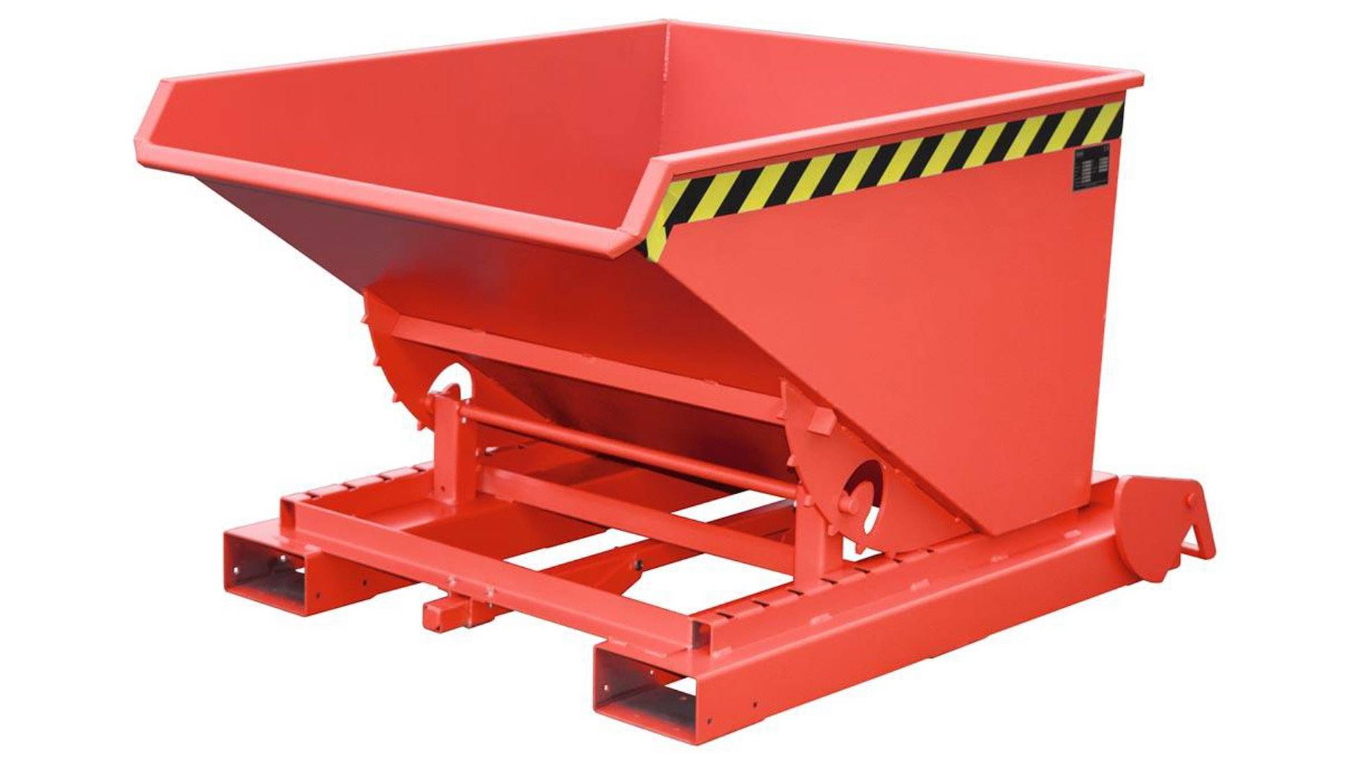 Muldenkippbehälter, automatisch - Volumen 600 l - Tragkraft 1.000 kg - 865 x 1.095 x 1.485 mm (HxBxT) - feuerrot-1