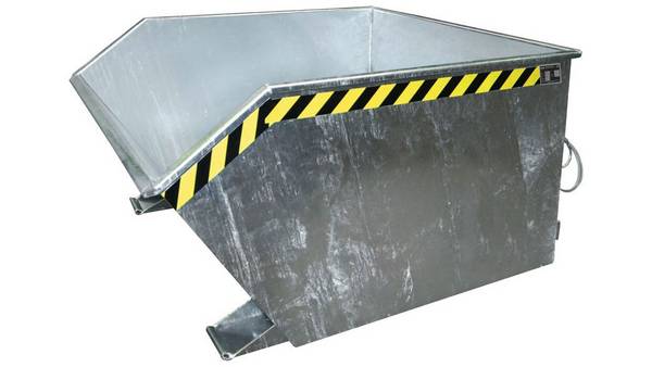 Kippmulde, Volumen 1,00 cbm,BxTxH 1640x1280x780 mm, verzinkt, Gewicht 202 kg