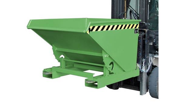 Kippbehälter - Abrollsystem - Volumen 600 l - Traglast 1.000 kg - 835 x 1.070 x 1.260 mm (HxBxT) - resedagrün (RAL 6011)