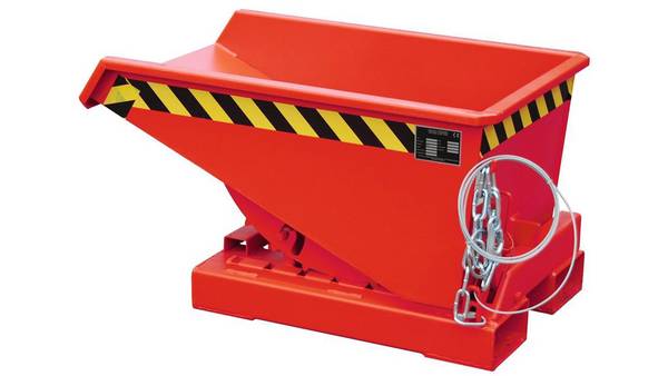 Kippbehälter - Abrollsystem - Volumen 150 l - Traglast 750 kg - 540 x 640 x 960 mm (HxBxT) - feuerrot (RAL 3000)
