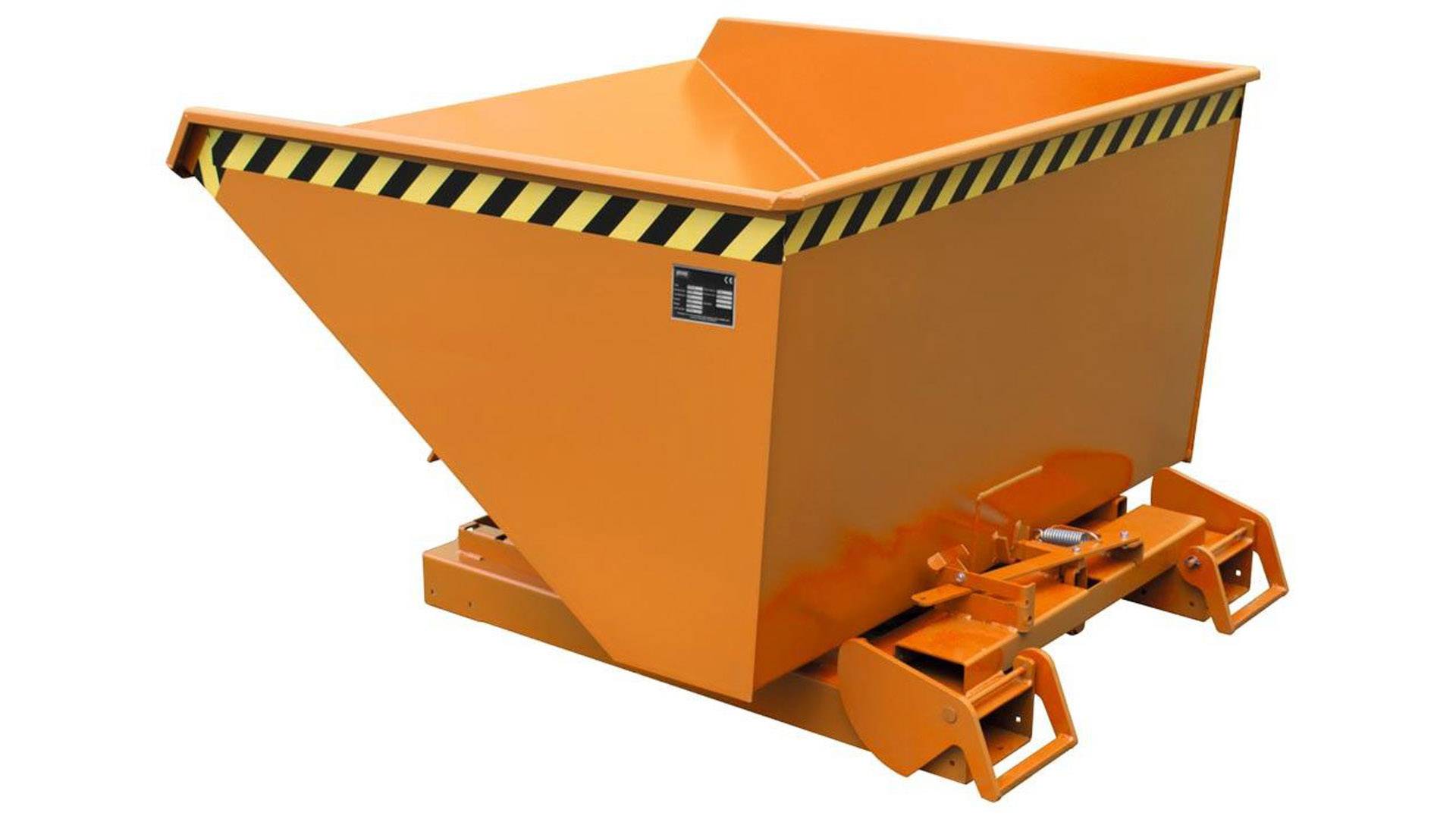 Muldenkippbehälter, automatisch - Volumen 900 l - Tragkraft 1.000 kg - 865 x 1.570 x 1.485 mm (HxBxT) - gelborange-0