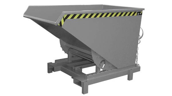 Schwerlast-Kipper - 4.000 kg - 600 l - automatische Entriegelung - mausgrau