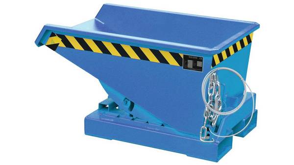 Kippbehälter - Abrollsystem - Volumen 150 l - Traglast 750 kg - 540 x 640 x 960 mm (HxBxT) - lichtblau (RAL 5012)