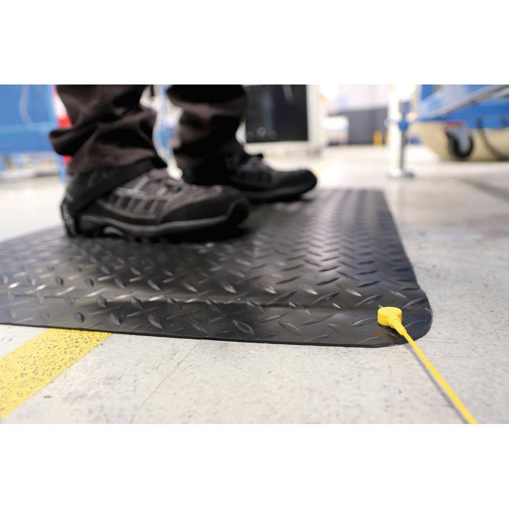 Antistatikmatte, Bodenschutzmatte, Vinyl/PVC, schwarz, BxT 1,5 m x 0,9 m-0